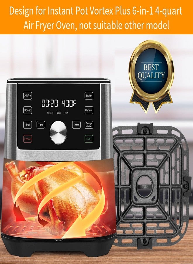 GWY قطع غيار مقلاة هوائية من GWY لفرن مقلاة هوائية Instant Pot Vortex Plus 6 في 1 سعة 4 كوارت، صينية شواء مربعة 7.5 بوصة × 7.5 بوصة مصنوعة من مواد آمنة غذائيًا، صينية تحمير، ملحقات رف صينية - Image 2